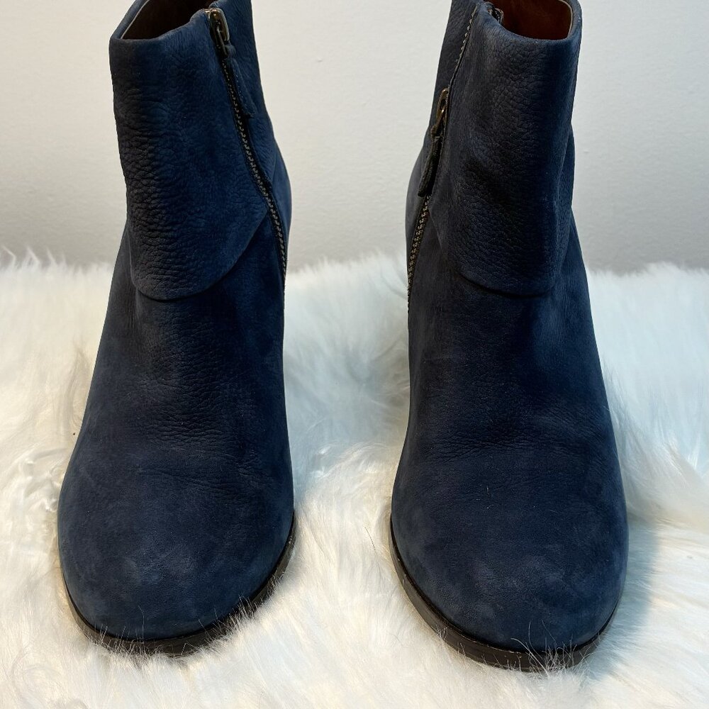 Cole Haan Women Blue Suede Ankle Boots, Collab with Nike Air, Size 8 ½